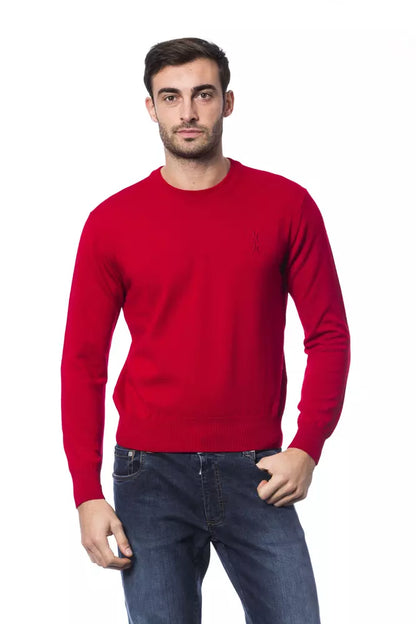 Pull homme en laine mérinos rouge de la maison italienne Billionaire Couture