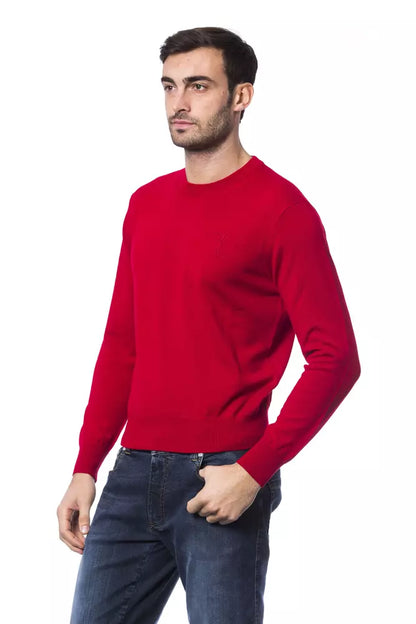 Pull homme en laine mérinos rouge de la maison italienne Billionaire Couture