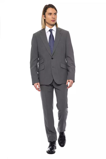 Costume homme en laine grise de la collection couture italienne milliardaire