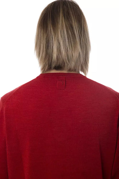 Pull homme en laine mérinos rouge de la maison italienne Billionaire Couture