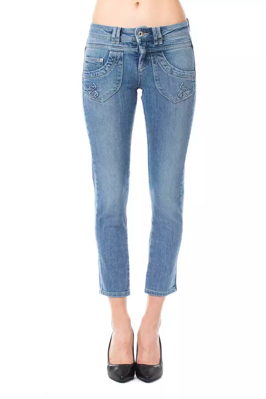 Ungaro Fever Light Blue Cotton Women Capri Jean by Ungaro Fever
