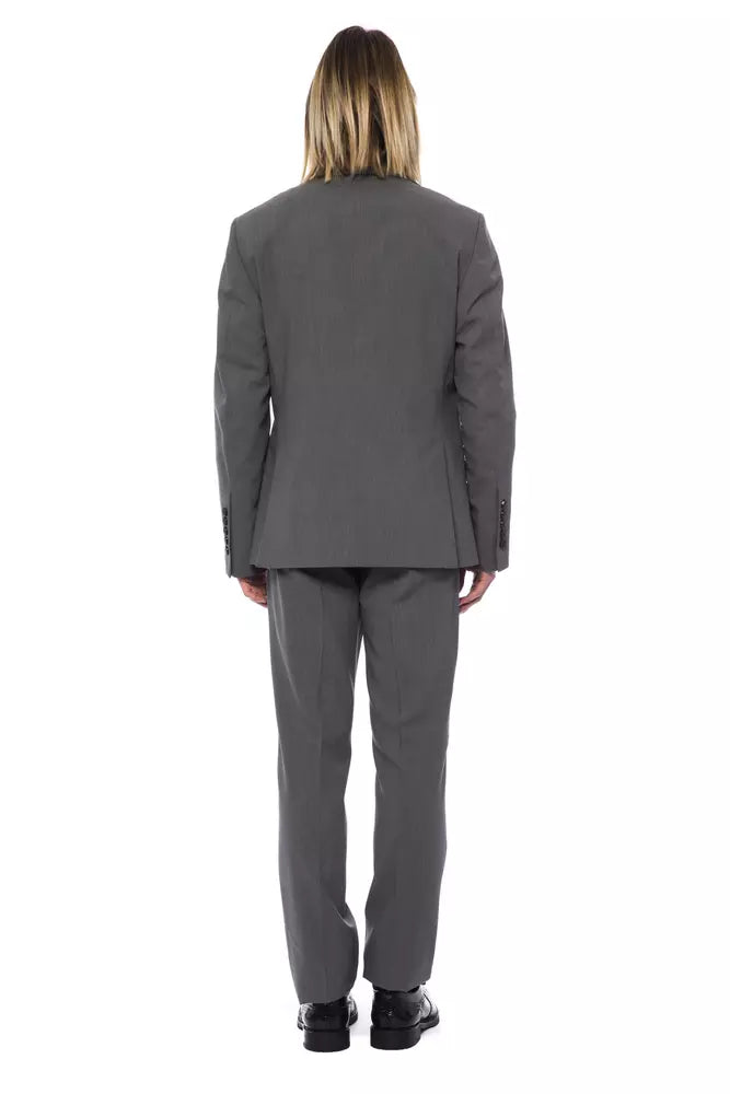 Costume homme en laine grise de la collection couture italienne milliardaire