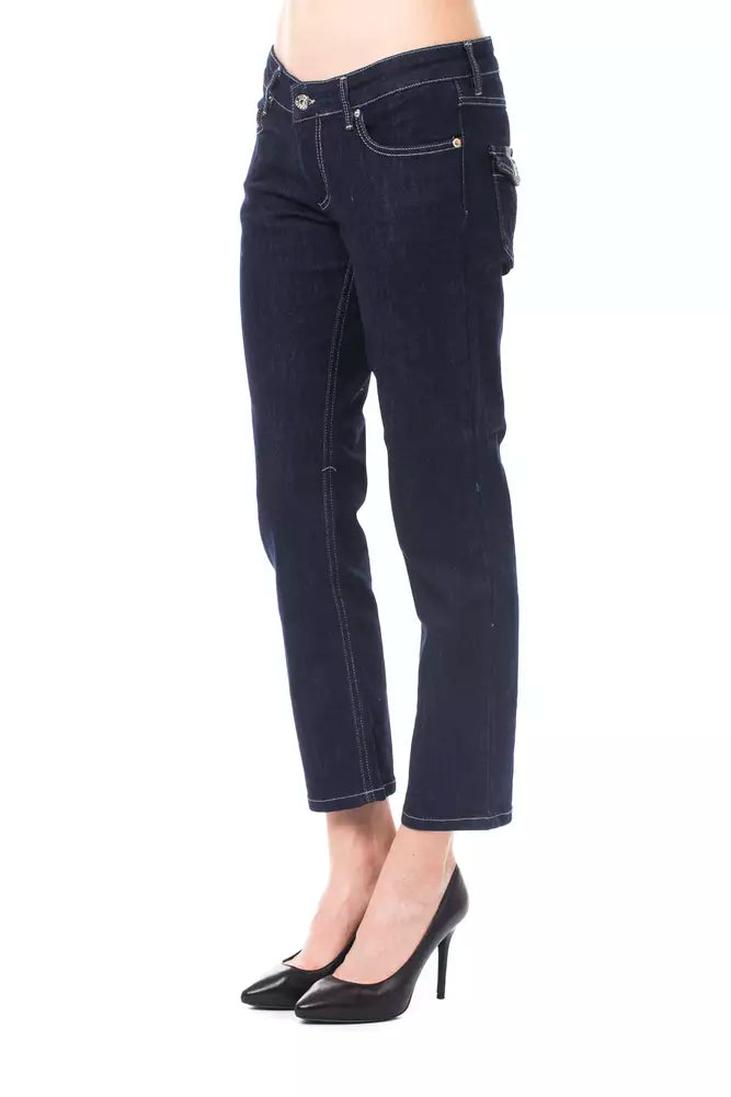 Ungaro Fever Blue Cotton Women Capri Jean by Ungaro Fever