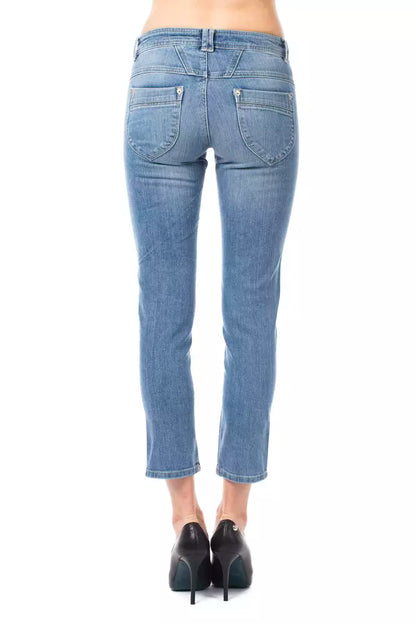 Ungaro Fever Light Blue Cotton Women Capri Jean by Ungaro Fever