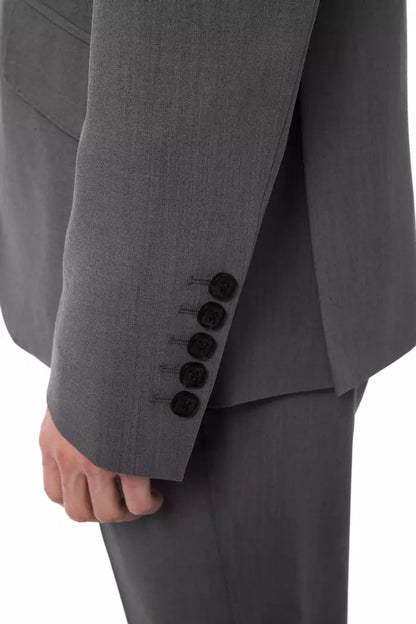 Costume homme en laine grise de la collection couture italienne milliardaire