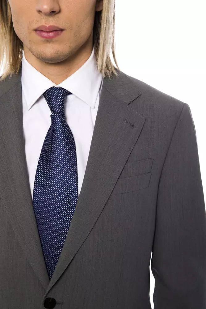 Costume homme en laine grise de la collection couture italienne milliardaire