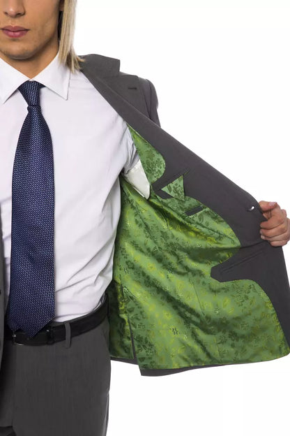 Costume homme en laine grise de la collection couture italienne milliardaire