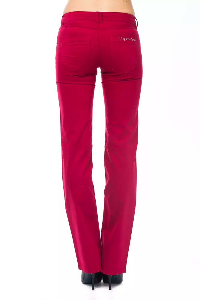 Ungaro Fever Red Cotton Women Pants by Ungaro Fever