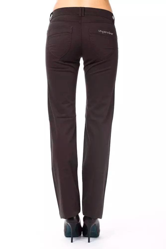 Ungaro Fever Brown Cotton Women Pants by Ungaro Fever