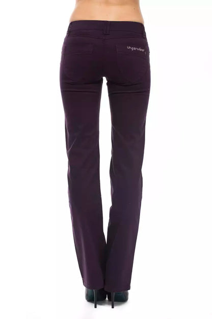 Ungaro Fever Purple Cotton Women Pants by Ungaro Fever