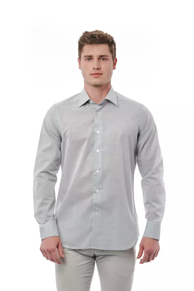 Bagutta Gray Cotton Men Shirt by Bagutta