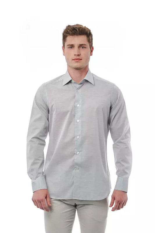 Bagutta Gray Cotton Men Shirt by Bagutta