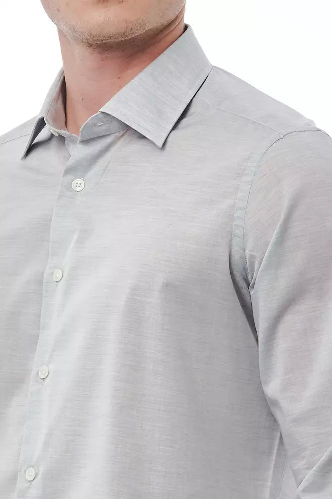 Bagutta Gray Cotton Men Shirt by Bagutta