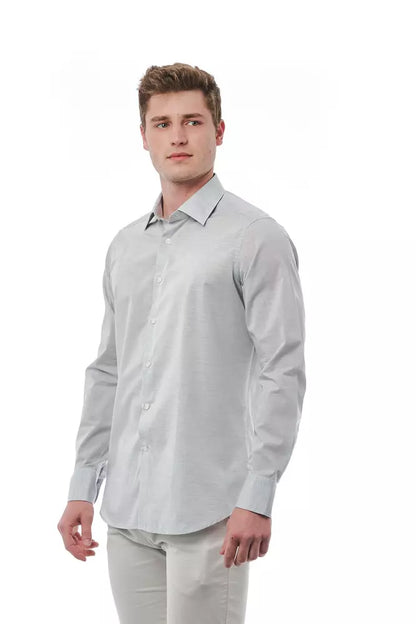 Bagutta Gray Cotton Men Shirt by Bagutta
