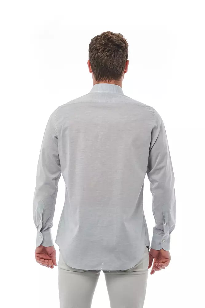 Bagutta Gray Cotton Men Shirt by Bagutta