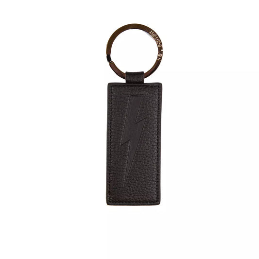 Porte-clés homme en cuir noir Neil Barrett