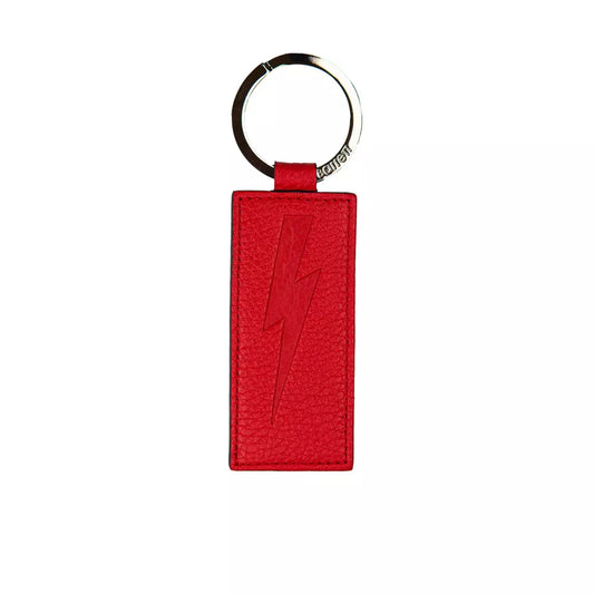 Porte-clés homme en cuir rouge Neil Barrett