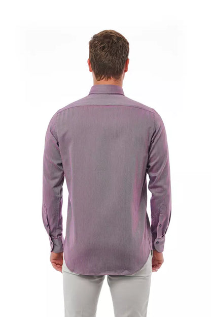 Bagutta Burgundy Cotton Men Shirt by Bagutta