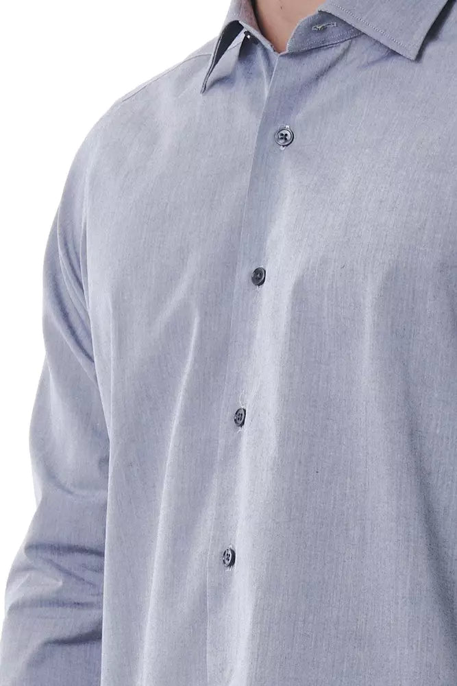 Bagutta Gray Cotton Men Shirt by Bagutta