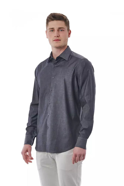 Bagutta Gray Cotton Men Shirt by Bagutta
