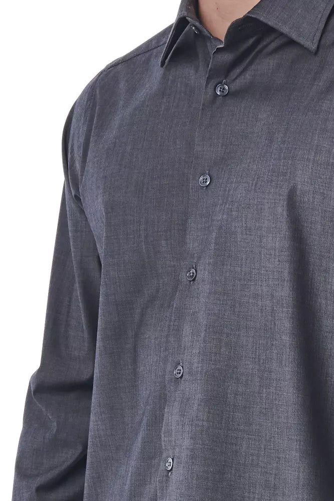 Bagutta Gray Cotton Men Shirt by Bagutta