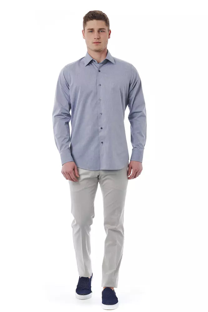 Bagutta Gray Cotton Men Shirt by Bagutta