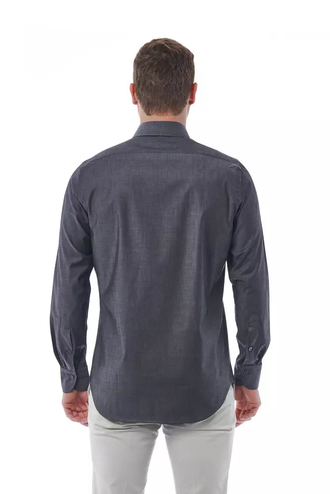 Bagutta Gray Cotton Men Shirt by Bagutta