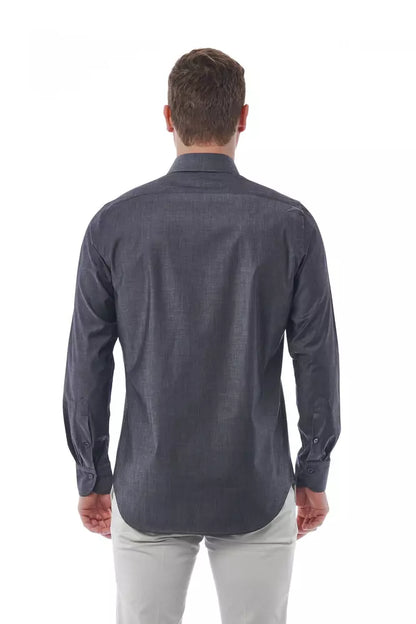 Bagutta Gray Cotton Men Shirt by Bagutta