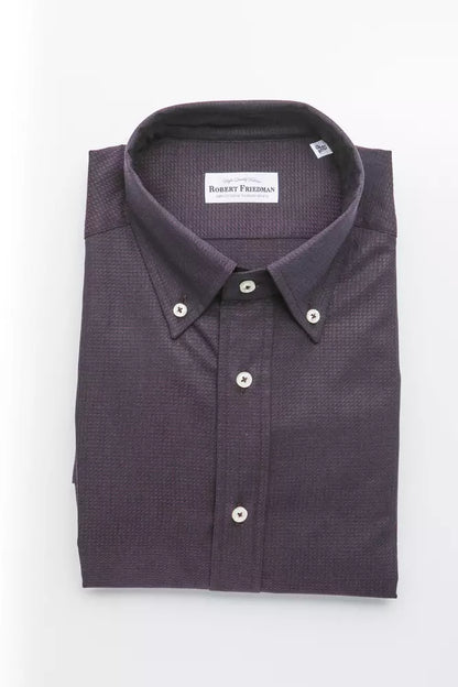 Robert Friedman Black Cotton Men Shirt by Robert Friedman