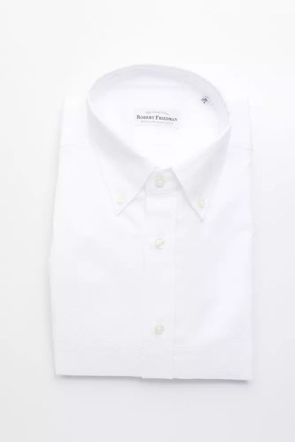 Robert Friedman White Cotton Men Shirt by Robert Friedman