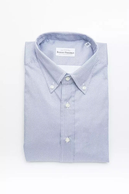 Robert Friedman Light Blue Cotton Men Shirt by Robert Friedman