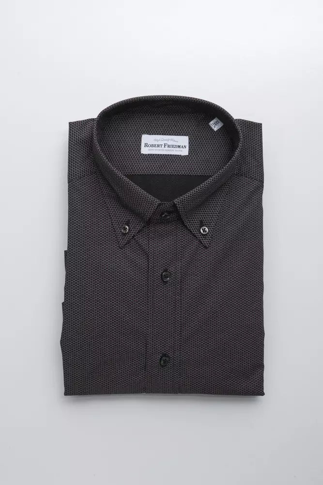Robert Friedman Black Cotton Men's Shirt by Robert Friedman