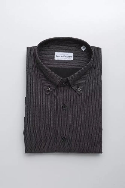 Robert Friedman Black Cotton Men's Shirt by Robert Friedman