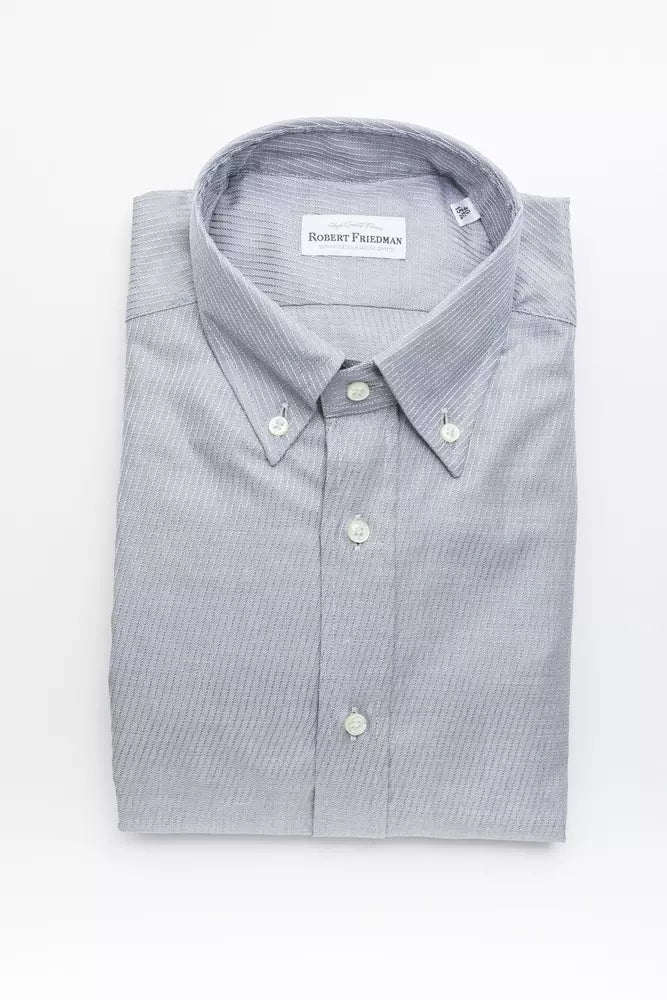 Robert Friedman Beige Cotton Men Shirt by Robert Friedman