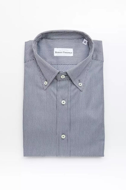 Robert Friedman Blue Cotton Men's Shirt by Robert Friedman