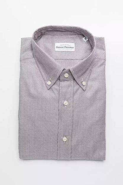 Robert Friedman Beige Cotton Men's Shirt by Robert Friedman