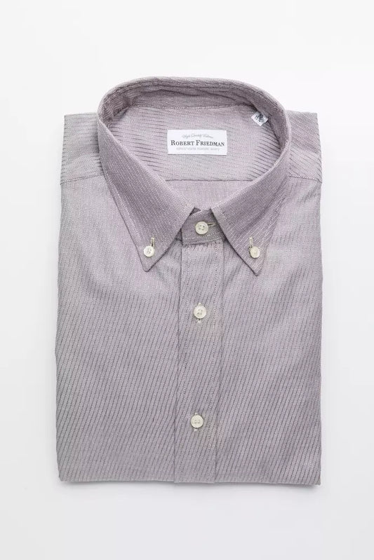 Robert Friedman Beige Cotton Men's Shirt by Robert Friedman