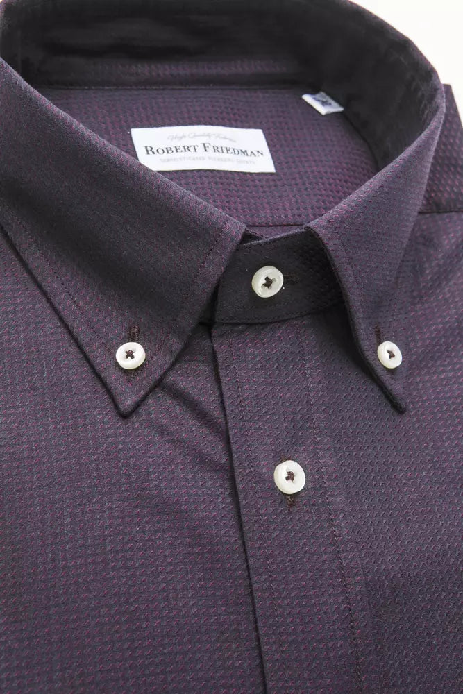 Robert Friedman Black Cotton Men Shirt by Robert Friedman