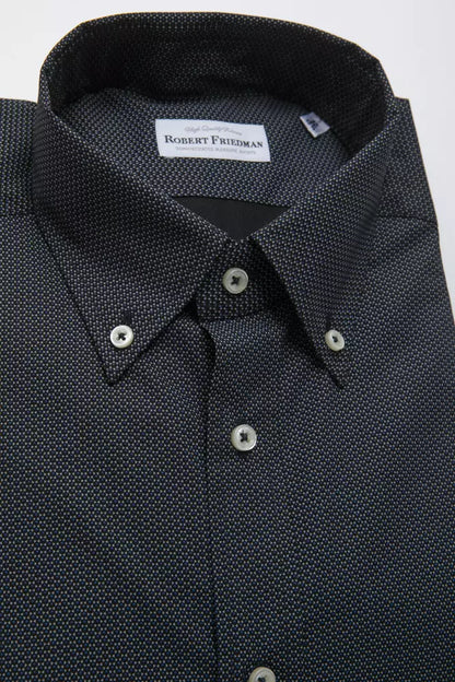 Robert Friedman Black Cotton Men's Shirt by Robert Friedman