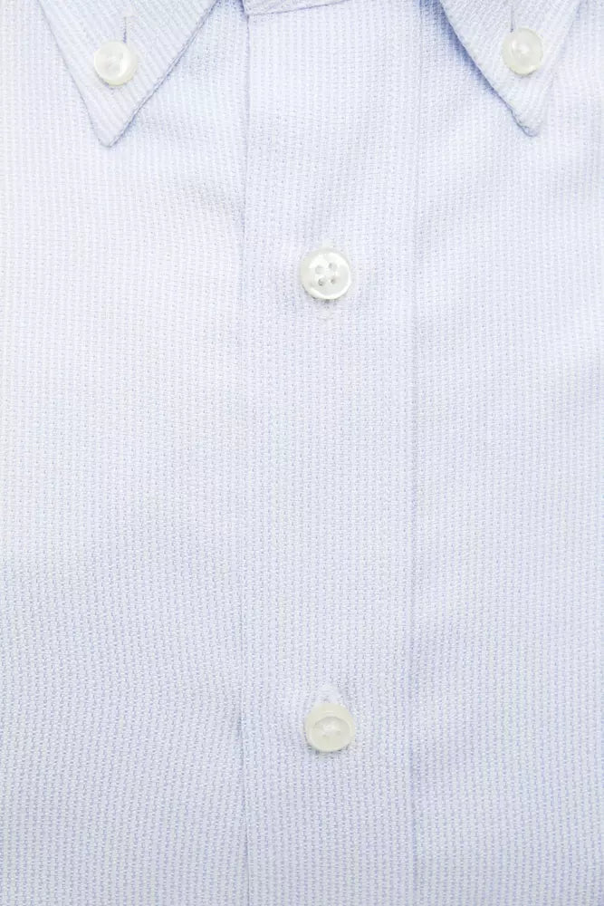Robert Friedman Light Blue Cotton Men Shirt by Robert Friedman