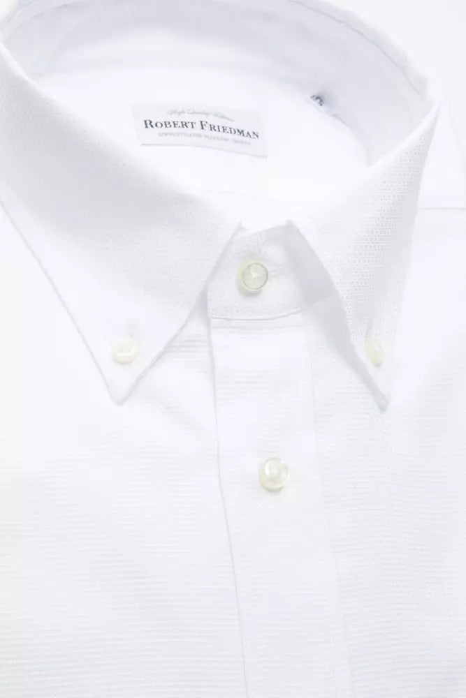 Robert Friedman White Cotton Men Shirt by Robert Friedman