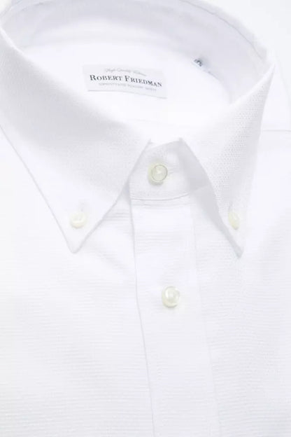 Robert Friedman White Cotton Men Shirt by Robert Friedman