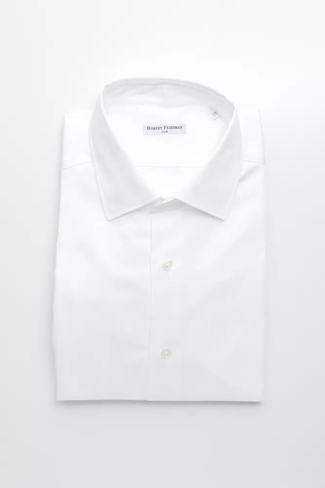 Robert Friedman White Cotton Men's Shirt by Robert Friedman