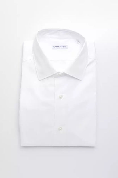 Robert Friedman White Cotton Men's Shirt by Robert Friedman