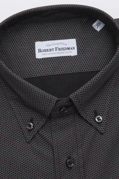 Robert Friedman Black Cotton Men's Shirt by Robert Friedman