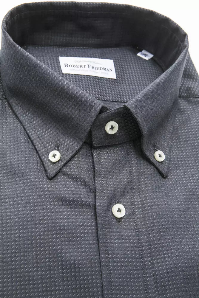 Robert Friedman Green Cotton Men Shirt by Robert Friedman