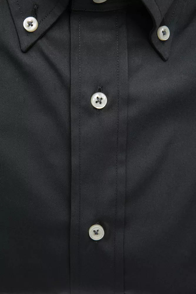 Robert Friedman Gray Cotton Men Shirt by Robert Friedman