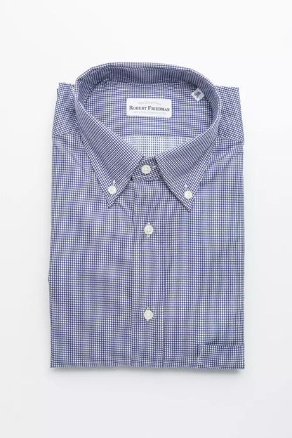 Robert Friedman Blue Cotton Men Shirt by Robert Friedman