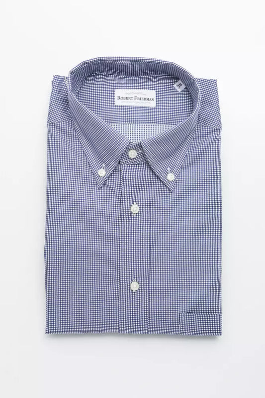 Robert Friedman Blue Cotton Men Shirt by Robert Friedman