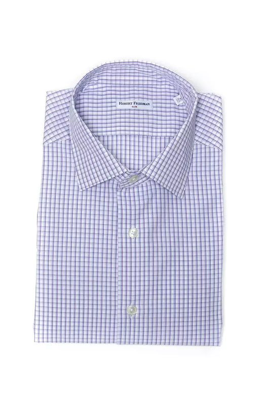 Robert Friedman Burgundy Cotton Men Shirt by Robert Friedman